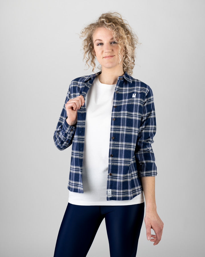 Navy | Basic Checks Women - Shirt - NIKIN