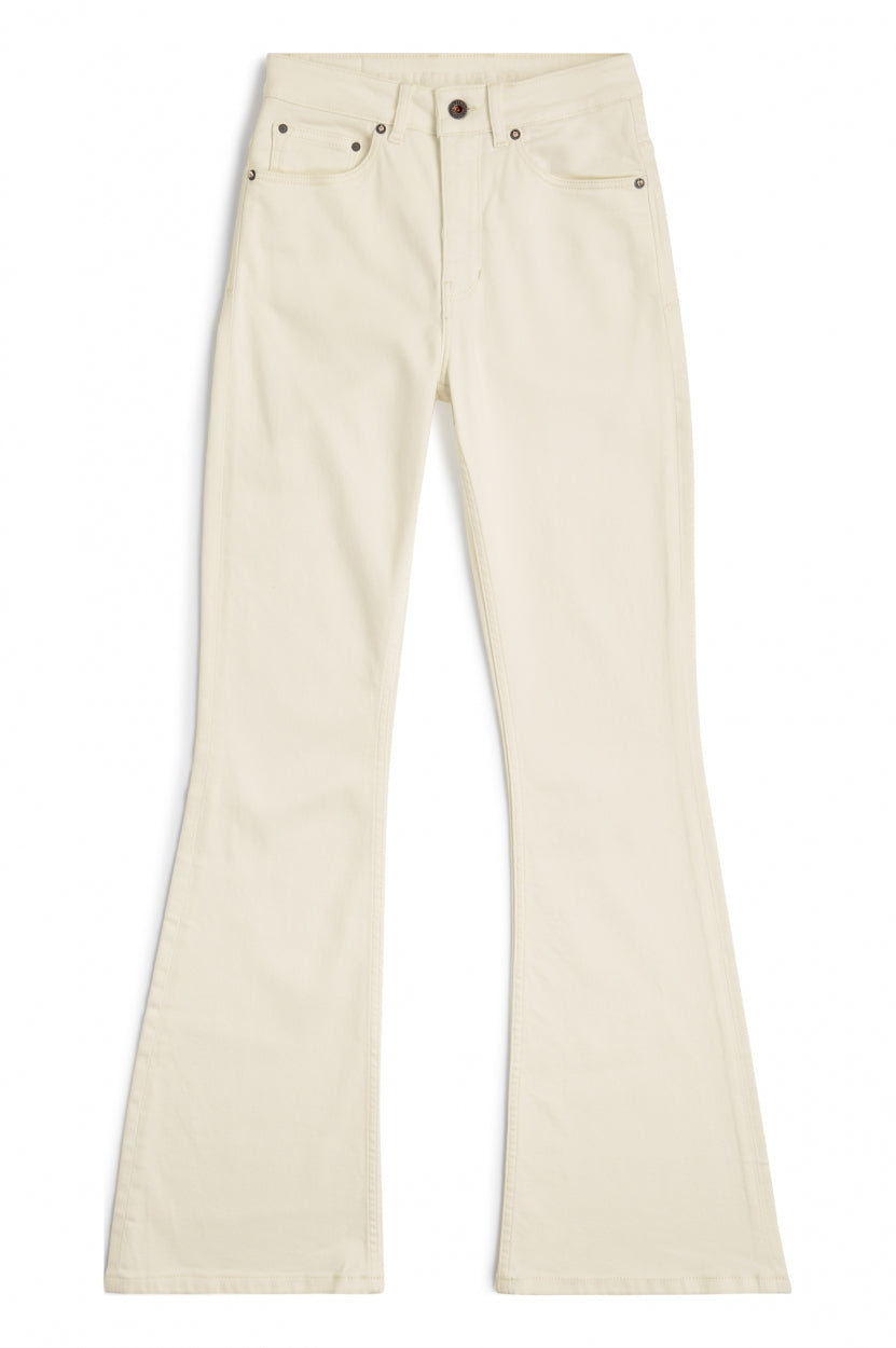 Jeans Lisette Flare ungefärbt, aus Bio - Baumwolle und Tencel in weiss / offwhite von Kuyichi