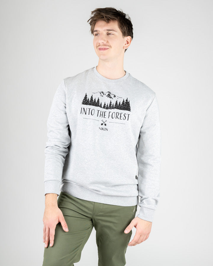 Grey Mel | Basic Into The Forest Unisex - Sweater - NIKIN