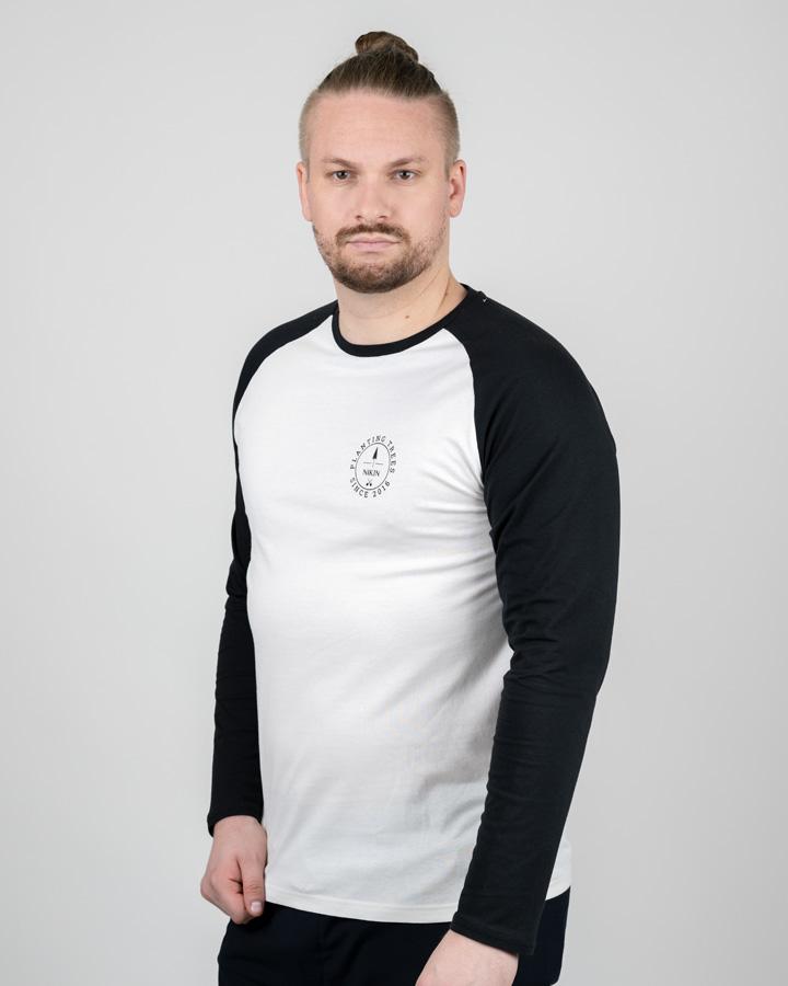 Black-White | TreeShirt Longsleeve Raglan Circle Unisex - Shirt - NIKIN