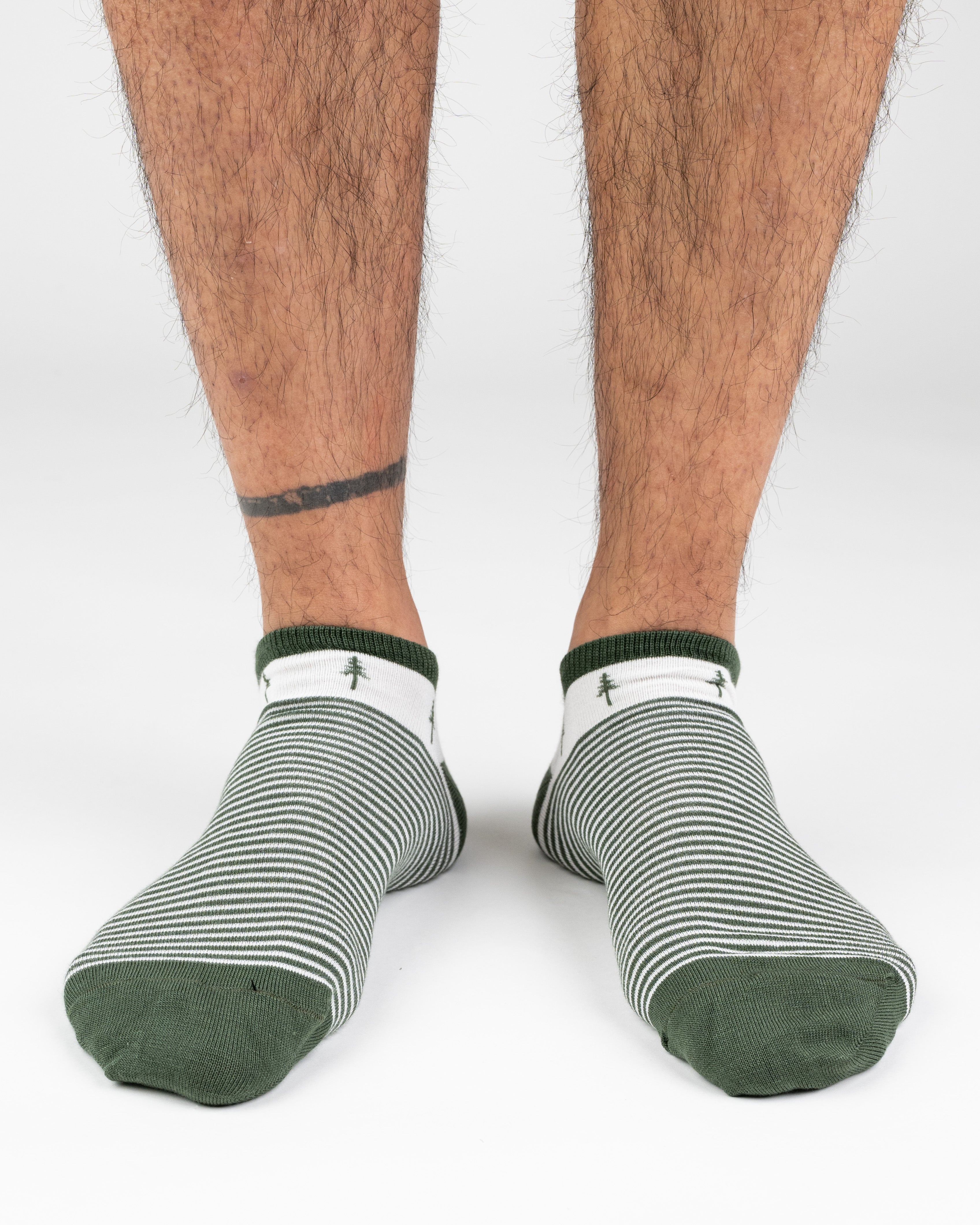Green | TreeSocks Short Stripes - Socks - NIKIN