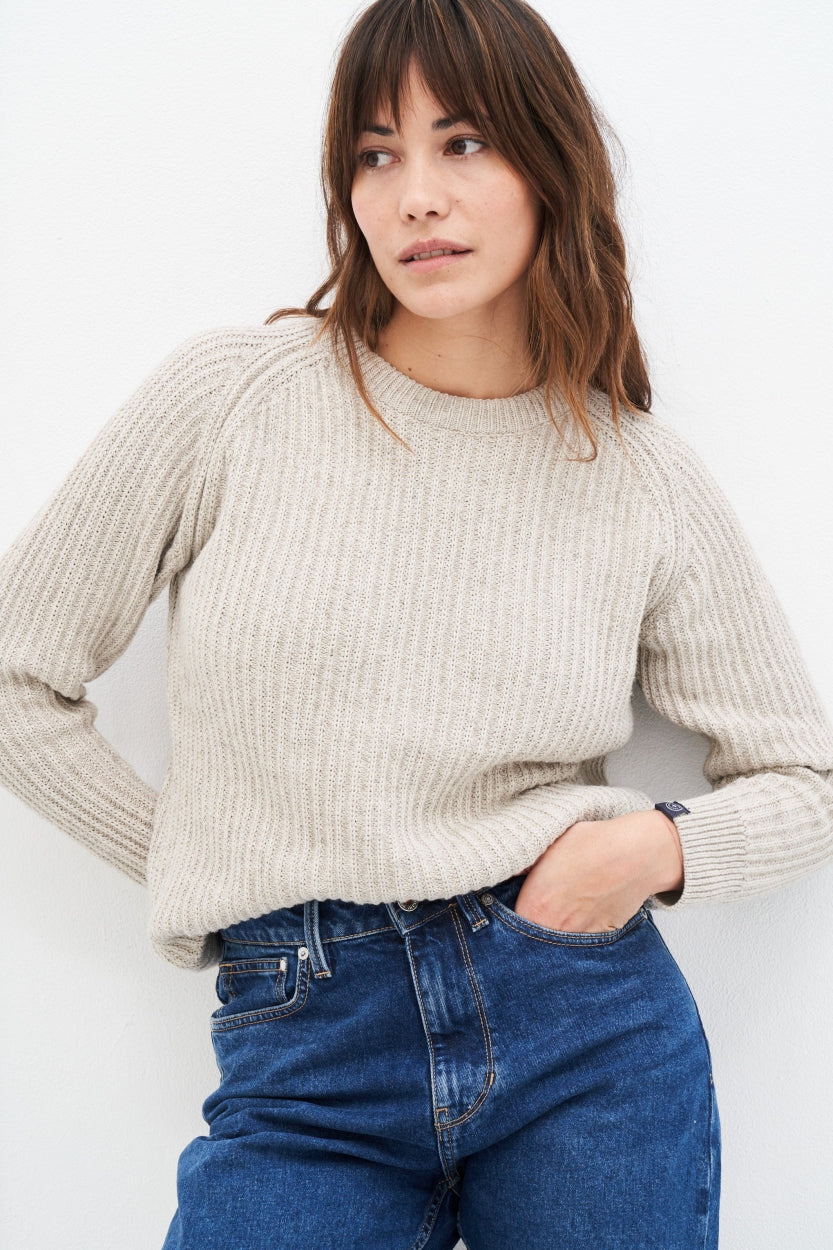 Strick Sweater Christa in offwhite aus 100% Bio - Baumwolle von Kuyichi