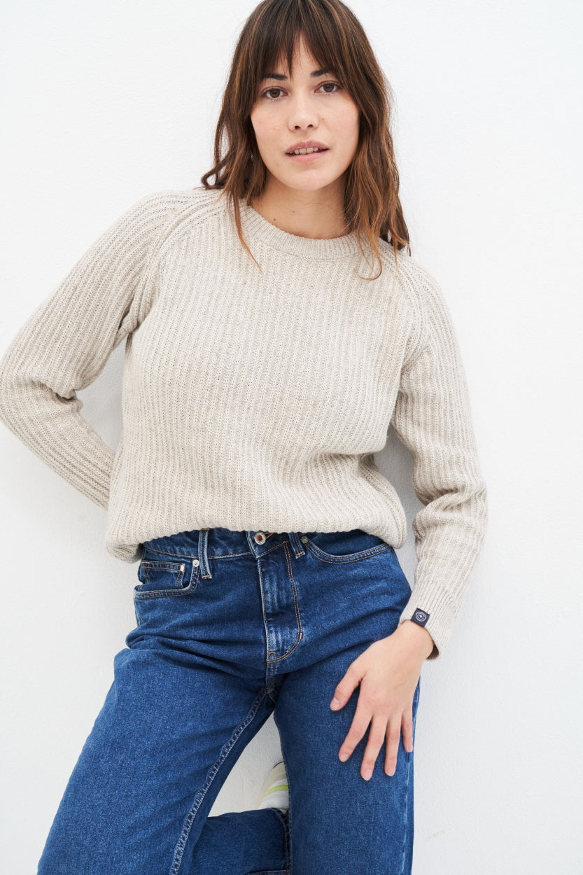 Strick Sweater Christa in offwhite aus 100% Bio - Baumwolle von Kuyichi