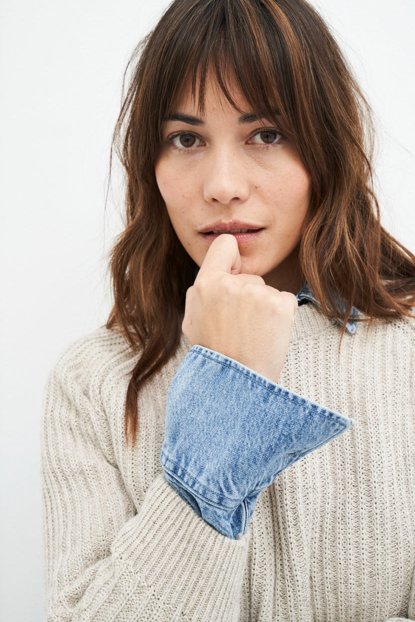 Strick Sweater Christa in offwhite aus 100% Bio - Baumwolle von Kuyichi