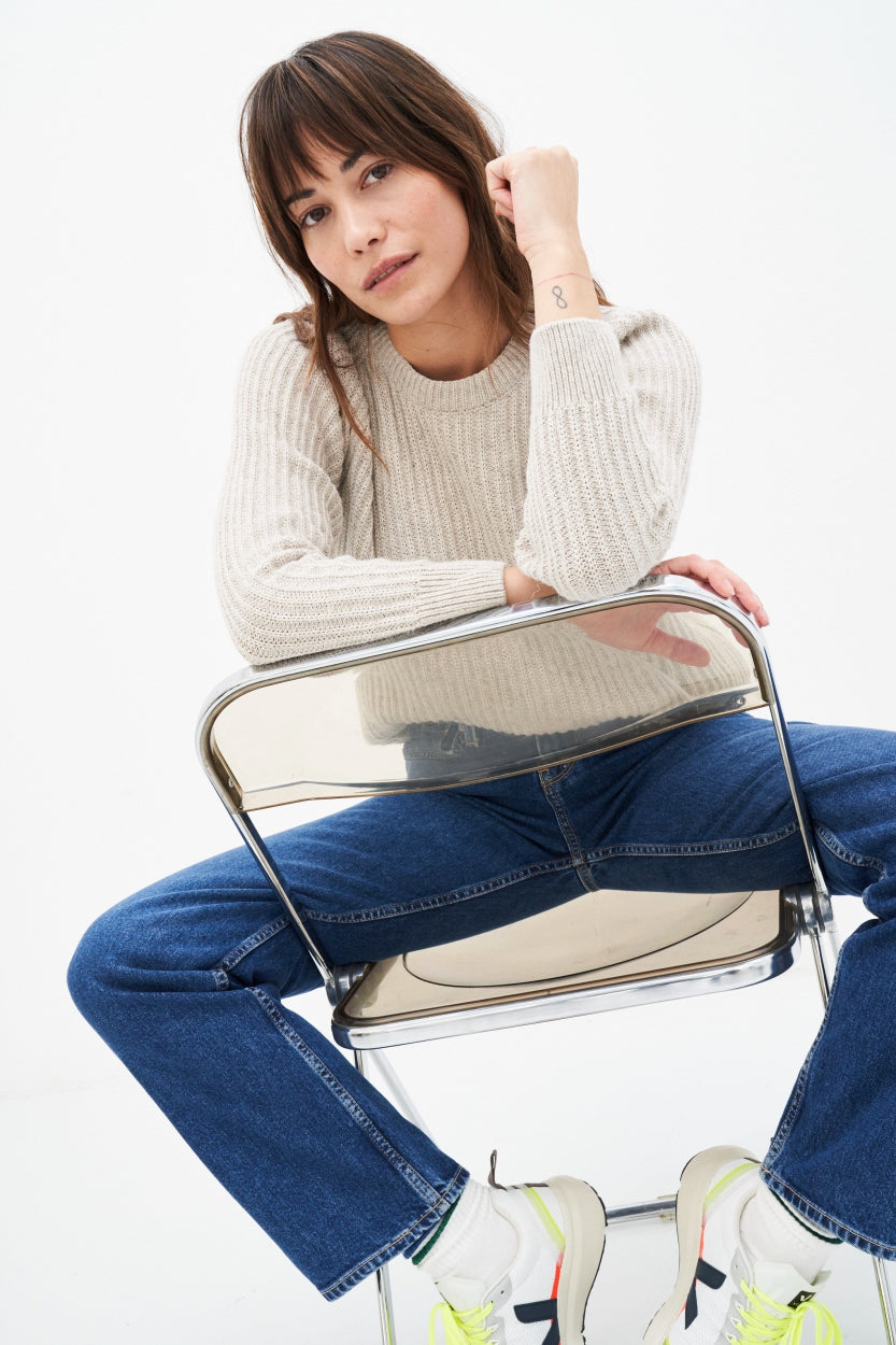 Strick Sweater Christa in offwhite aus 100% Bio - Baumwolle von Kuyichi