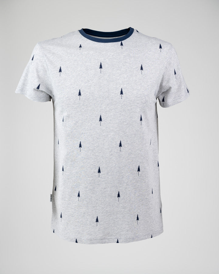 Grey Mel | TreeJama Shirt Allover Unisex - Pyjama - NIKIN