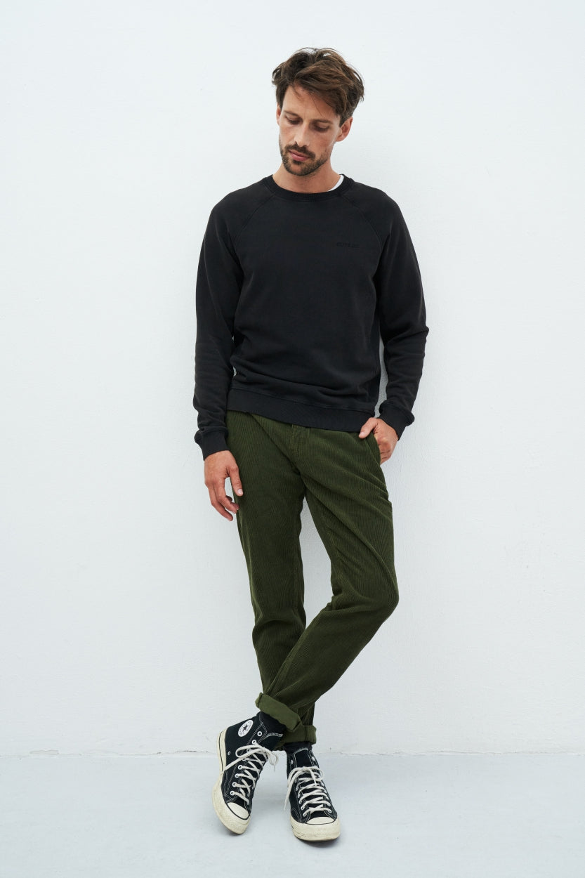 Sweater Randy in schwarz aus 100% Bio - Baumwolle von Kuyichi