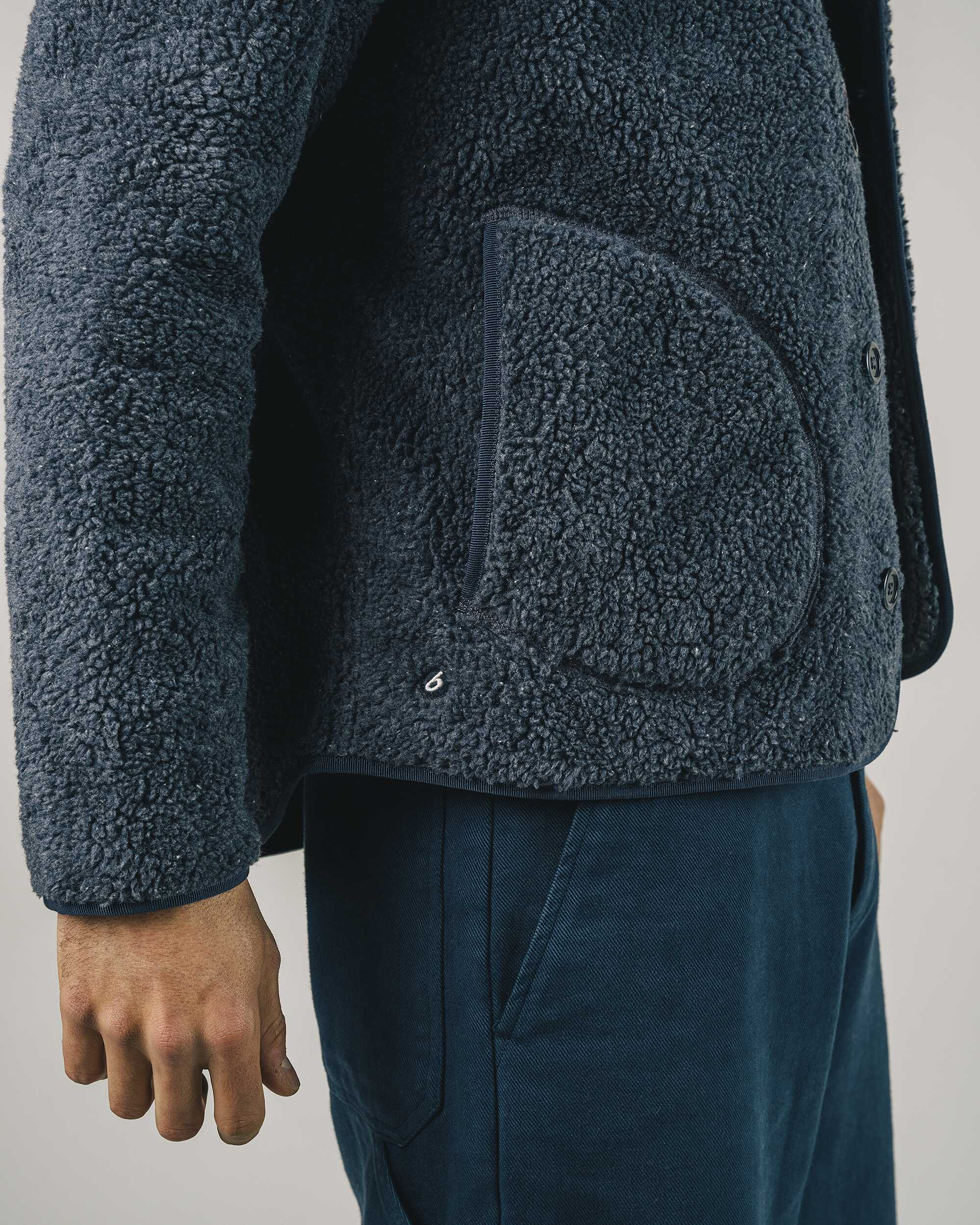 Fleece Jacke in Petrol - blau aus 100% Bio - Baumwolle von Brava Fabrics