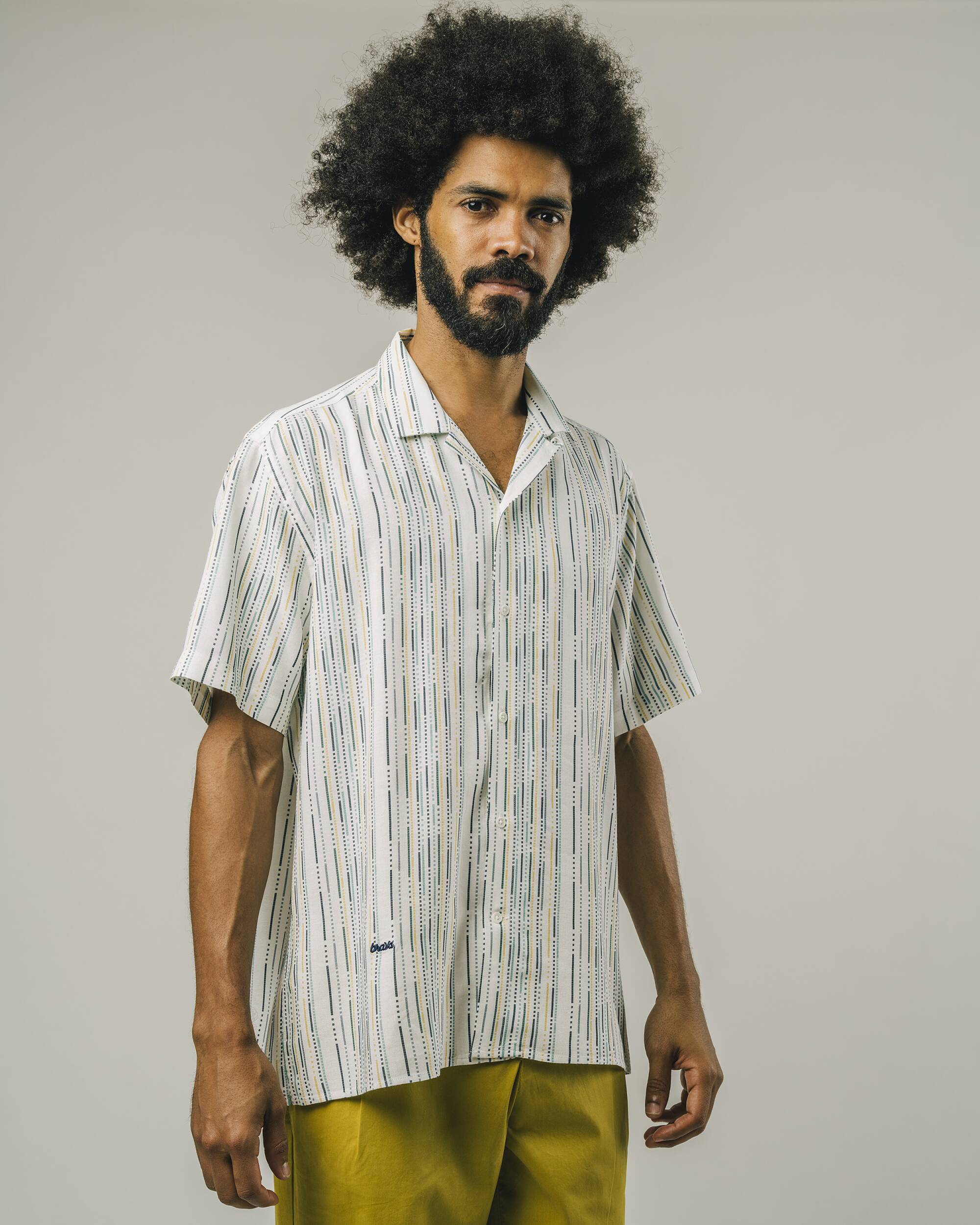 Buntes, kurzärmliges Hemd Stripes Aloha aus Viskose von Brava Fabrics