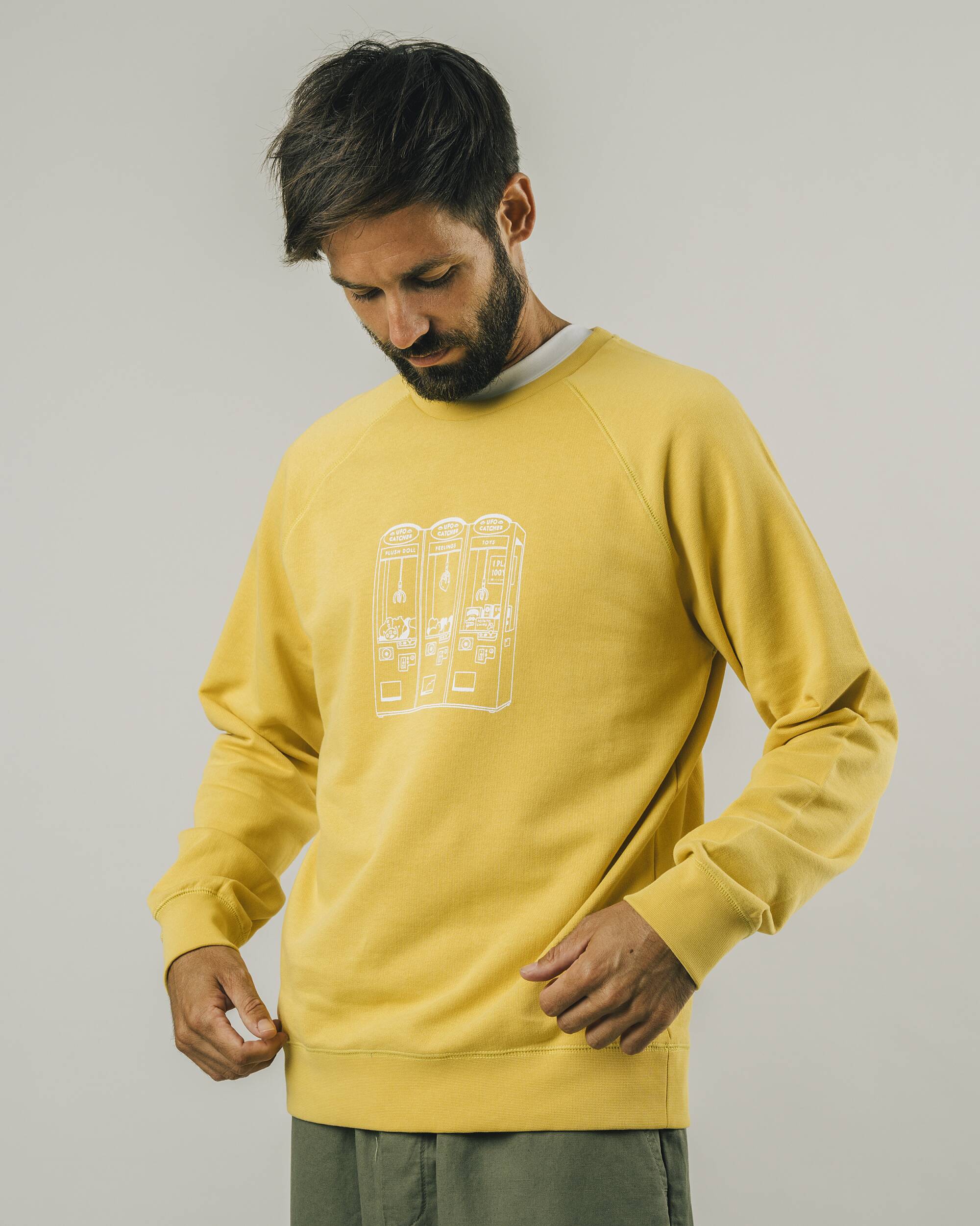 Gelber Sweater Ufo Catcher aus 100% Bio-Baumwolle von Brava Fabrics