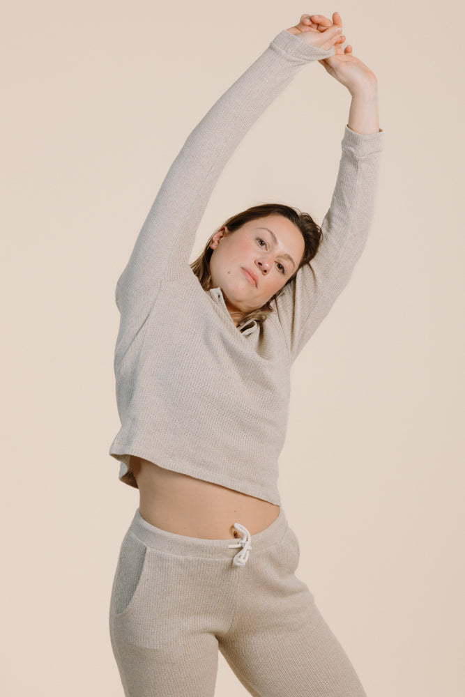 Beiger Pullover ALLA aus Leinen & Bio-Baumwolle von Pura Clothing