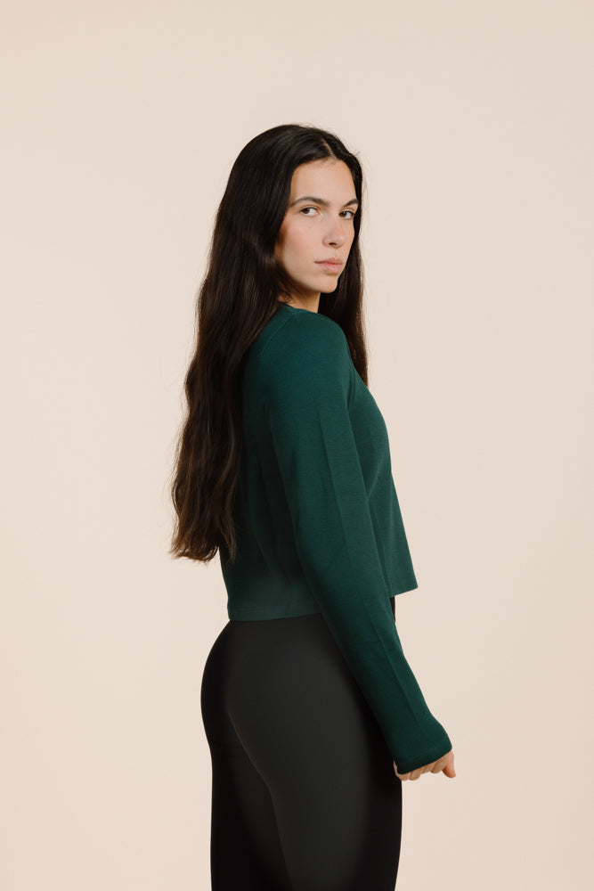 Grüner Pullover MAYA aus Bio-Baumwolle von PURA Clothing