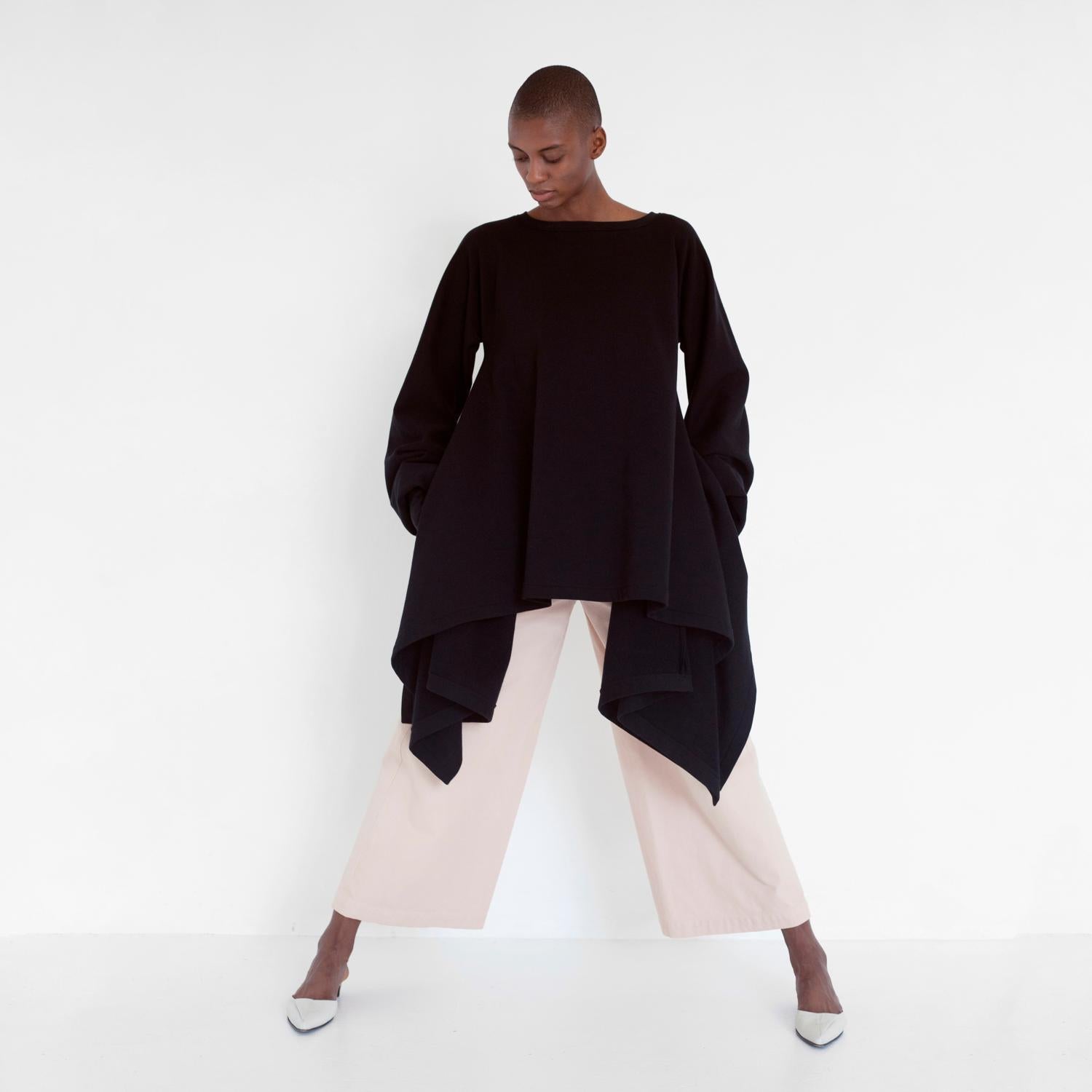 Flowy oversized sweater with bell sleeves