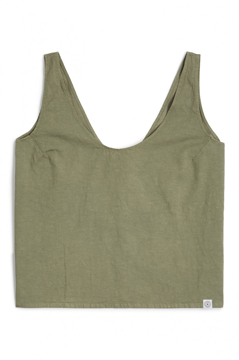 Top Suzan in grün aus Tencel, Leinen und Bio - Baumwolle von Kuyichi