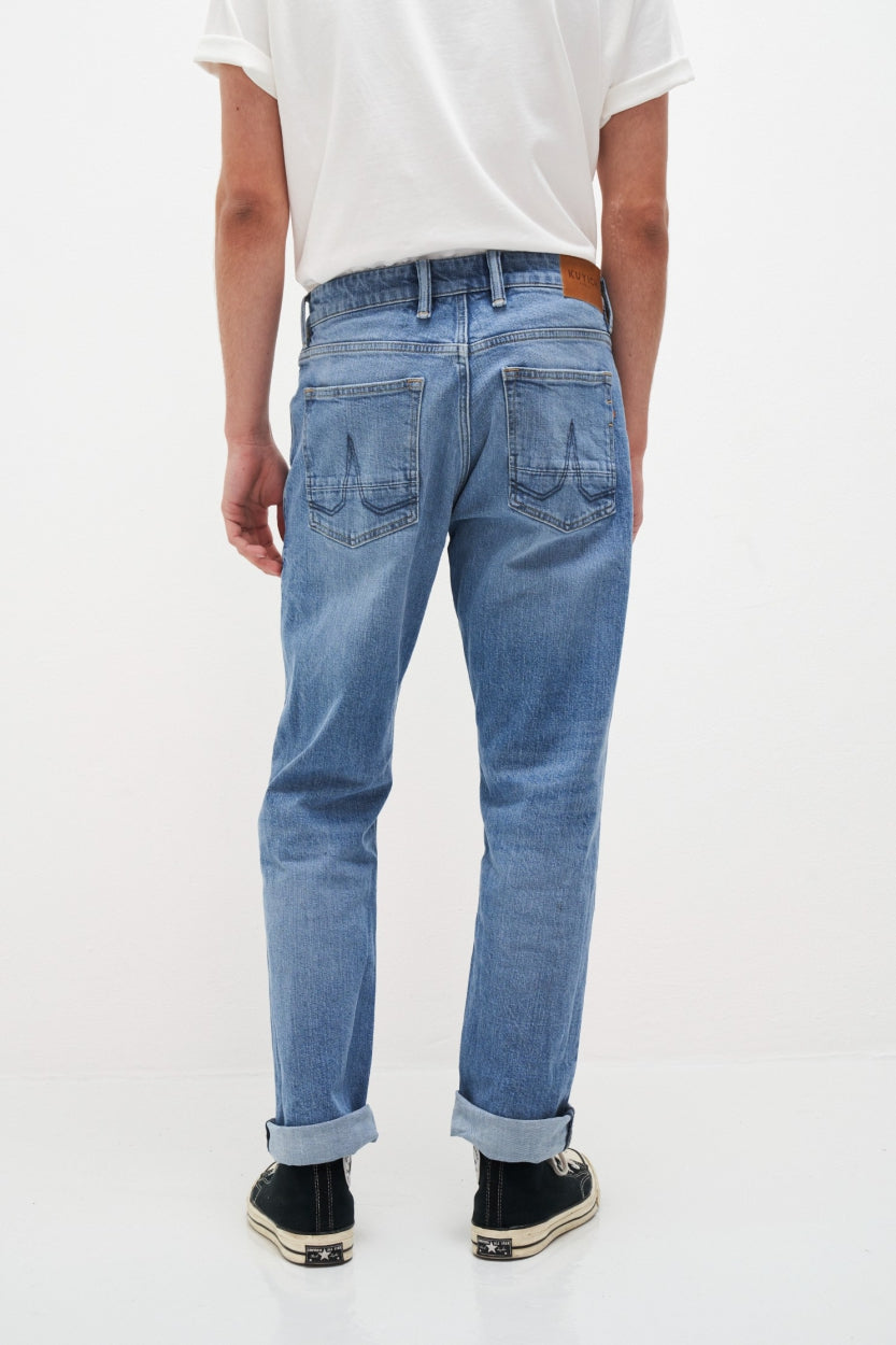 Jean Scott Classic Horizon bleu en coton biologique par Kuyichi