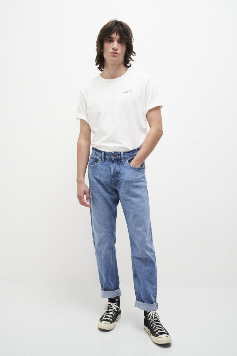 Jean Scott Classic Horizon bleu en coton biologique par Kuyichi
