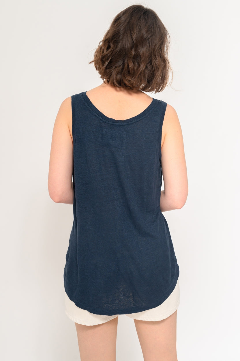 Tanktop Valerie in indigo blau aus 100% europäischem Leinen von Kuyichi