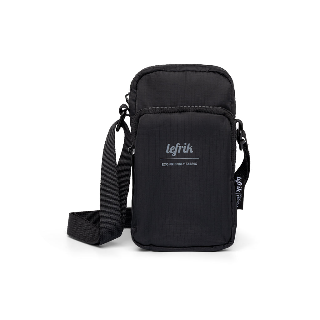 Black Amsterdam Vandra shoulder bag made from recycled PET by Lefrik