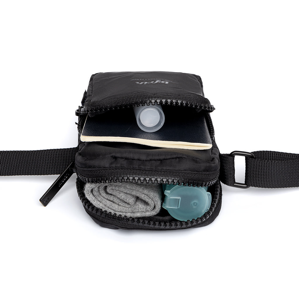 Black Amsterdam Vandra shoulder bag made from recycled PET by Lefrik