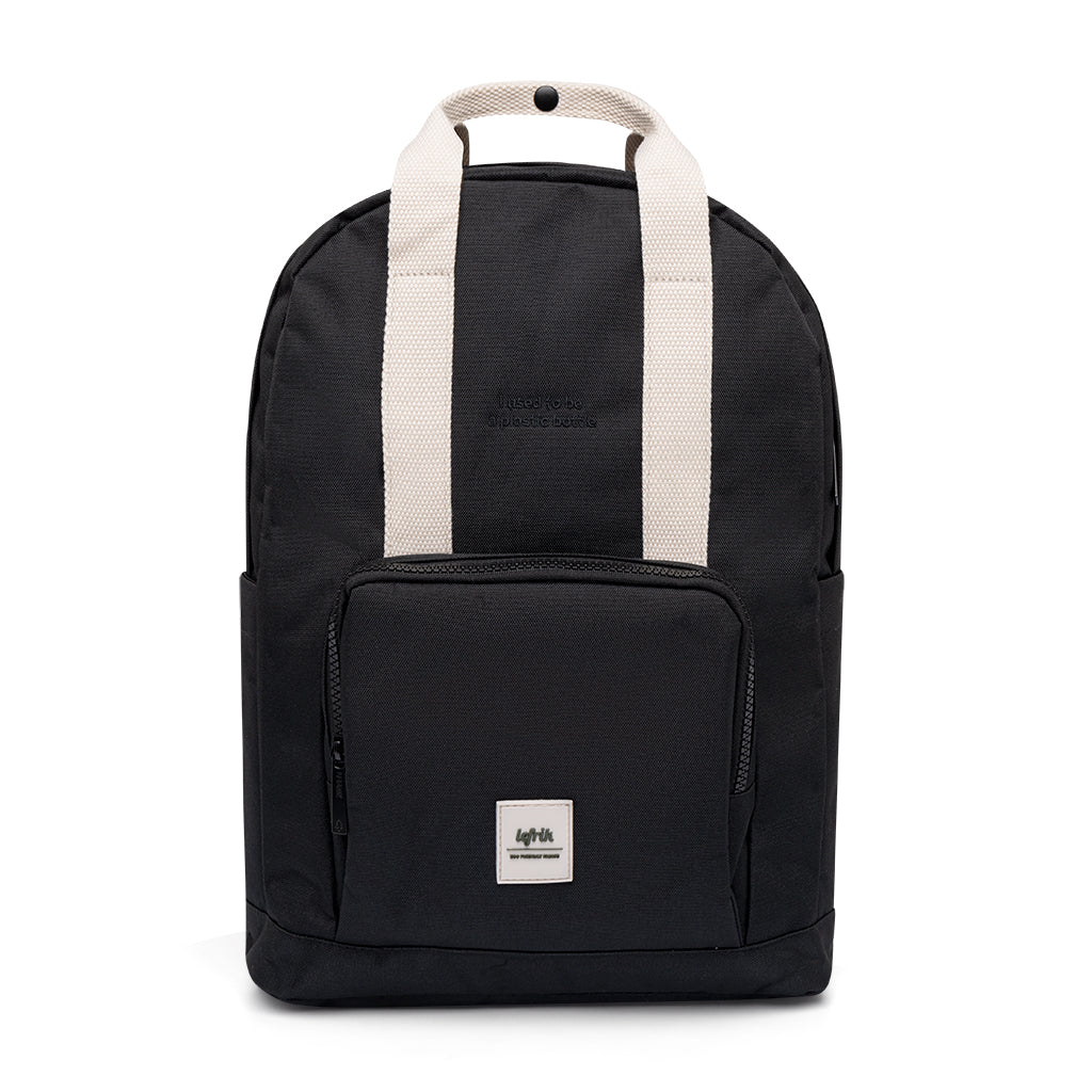 Black backpack Capsule (15l) made from recycled PET plastic bottles