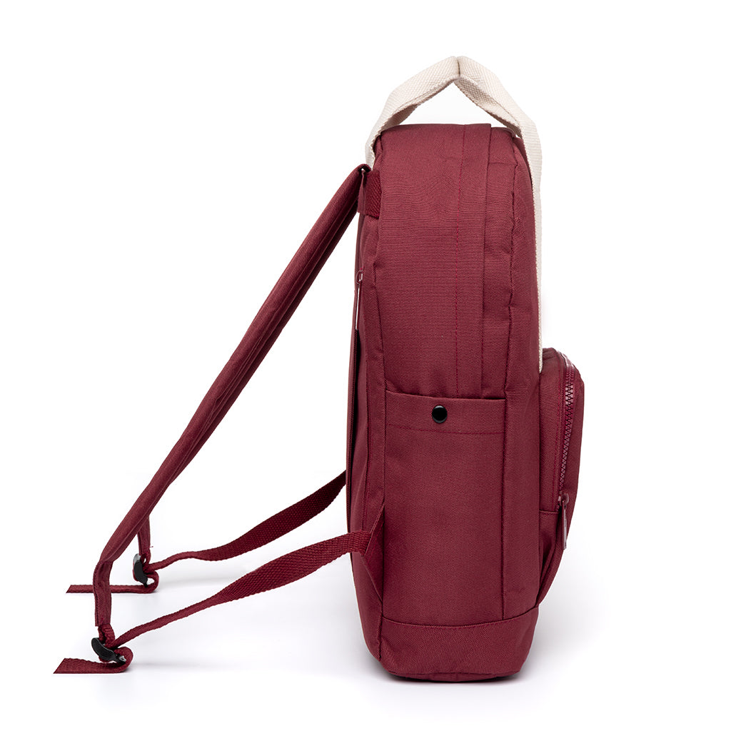 Dunkel-roter Rucksack Capsule (15l) aus recycelten PET-Plastikflaschen von Lefrik