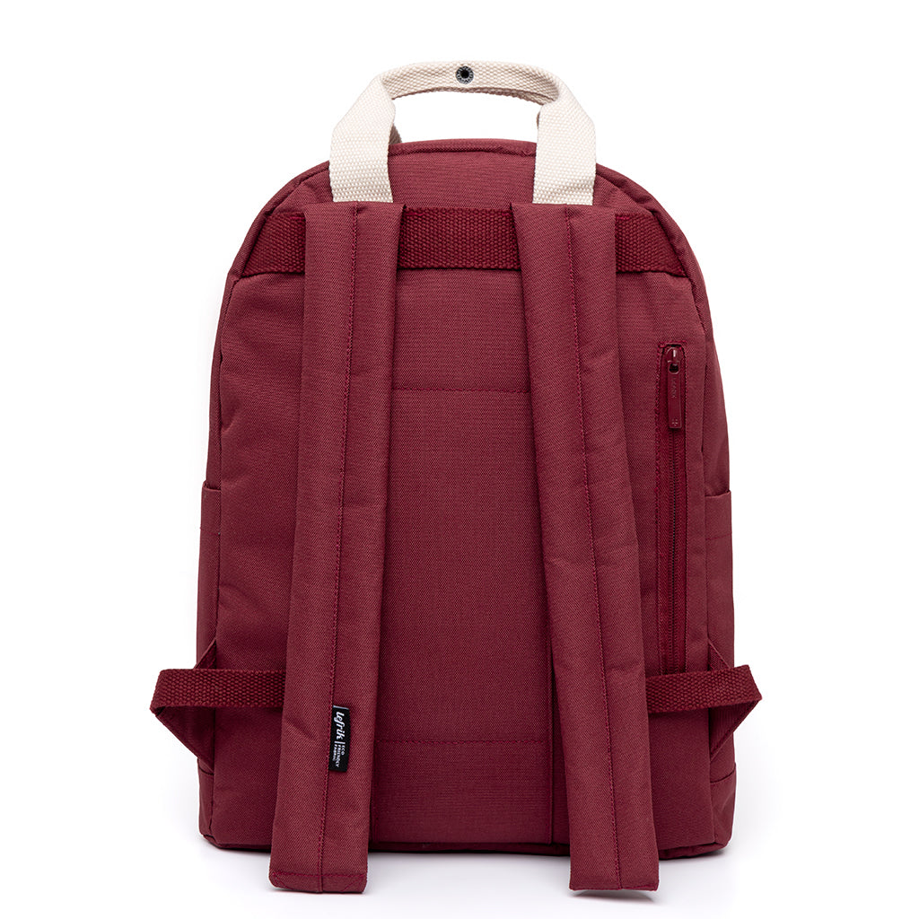 Dunkel-roter Rucksack Capsule (15l) aus recycelten PET-Plastikflaschen von Lefrik