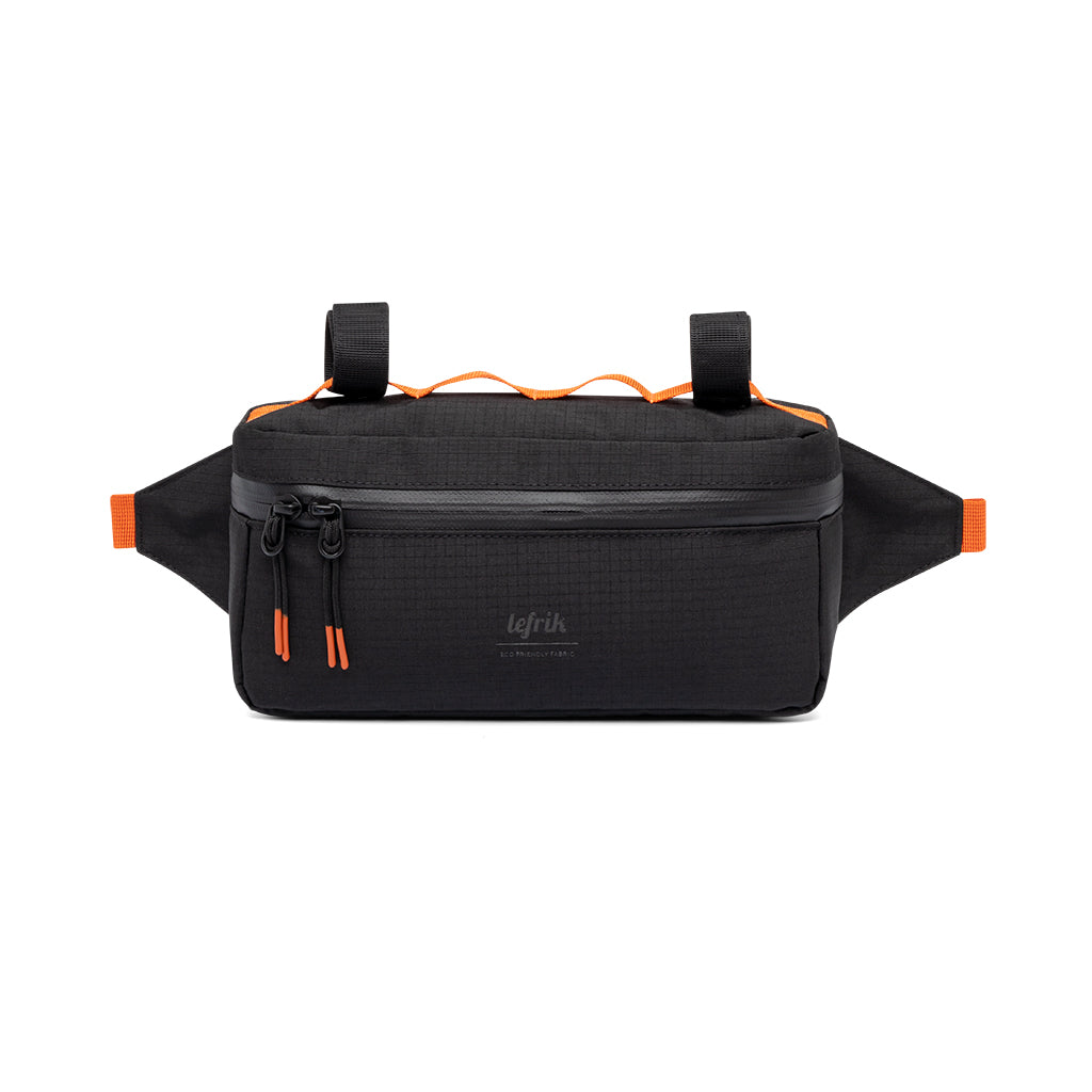 Black Vandra bike bag made from recycled PET from Lefrik