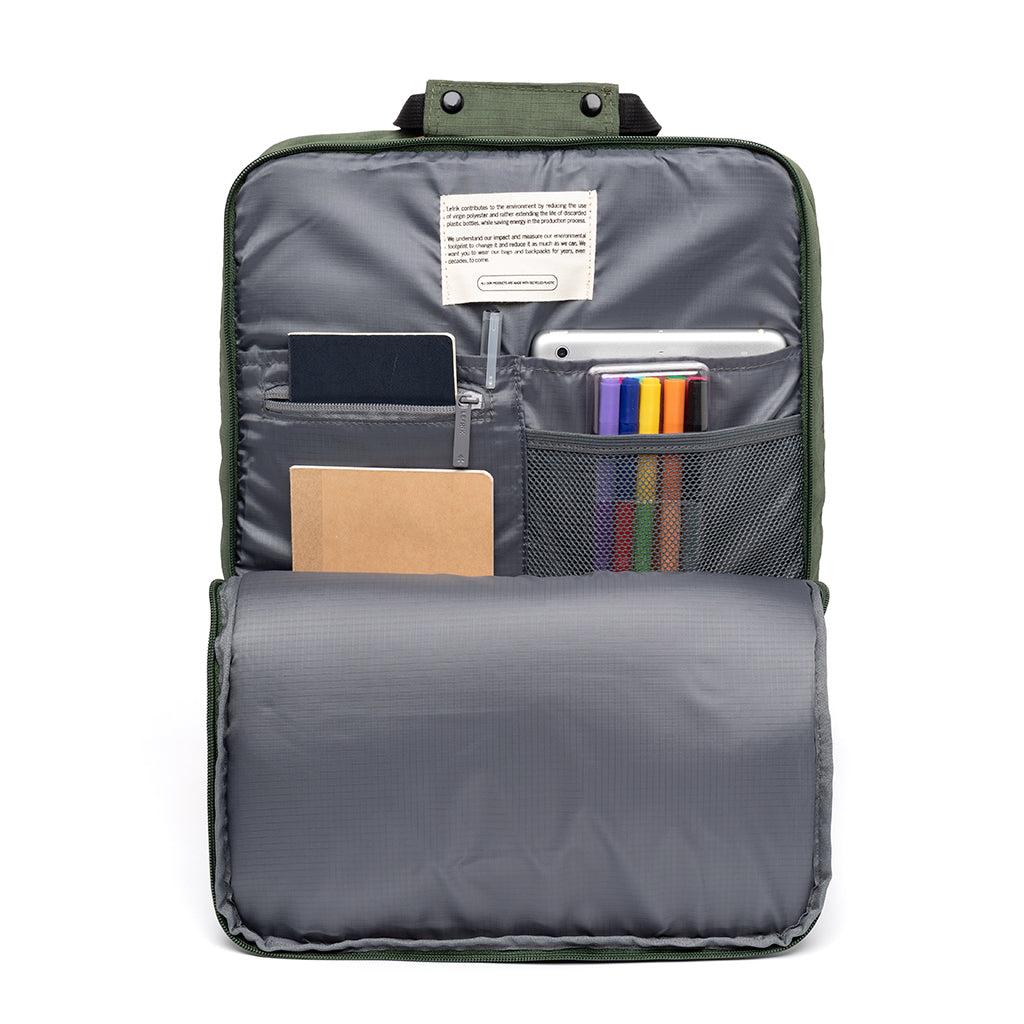 Grüner Rucksack Daily Vandra Business aus recyceltem PET von Lefrik