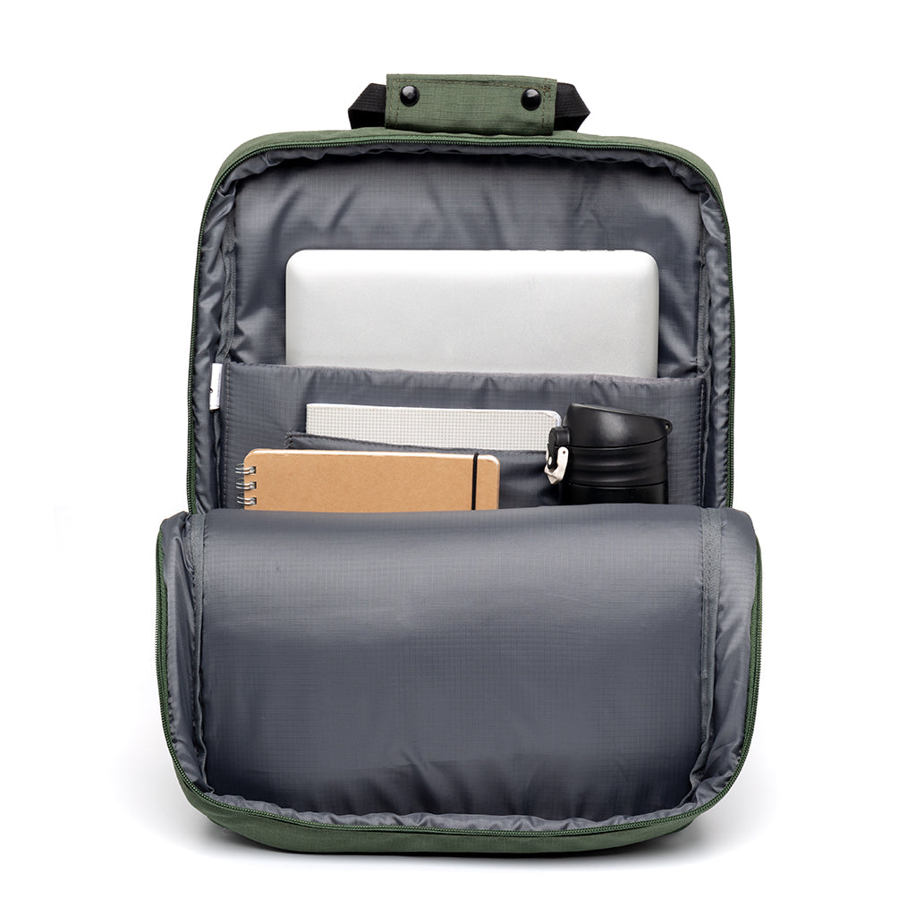 Grüner Rucksack Daily Vandra Business aus recyceltem PET von Lefrik