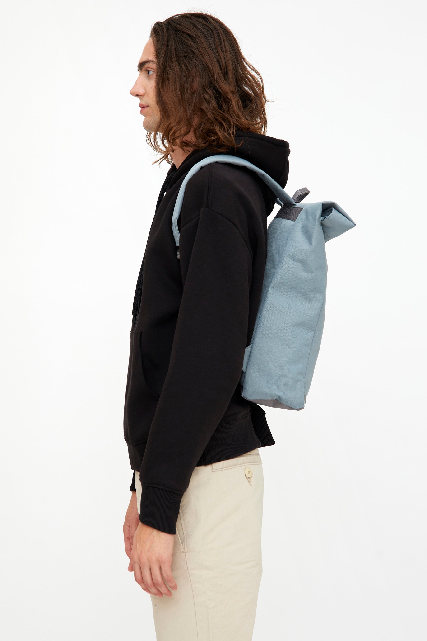 Light blue Roll Reflective backpack (19l) made from recycled PET plastic bottles from Lefrik