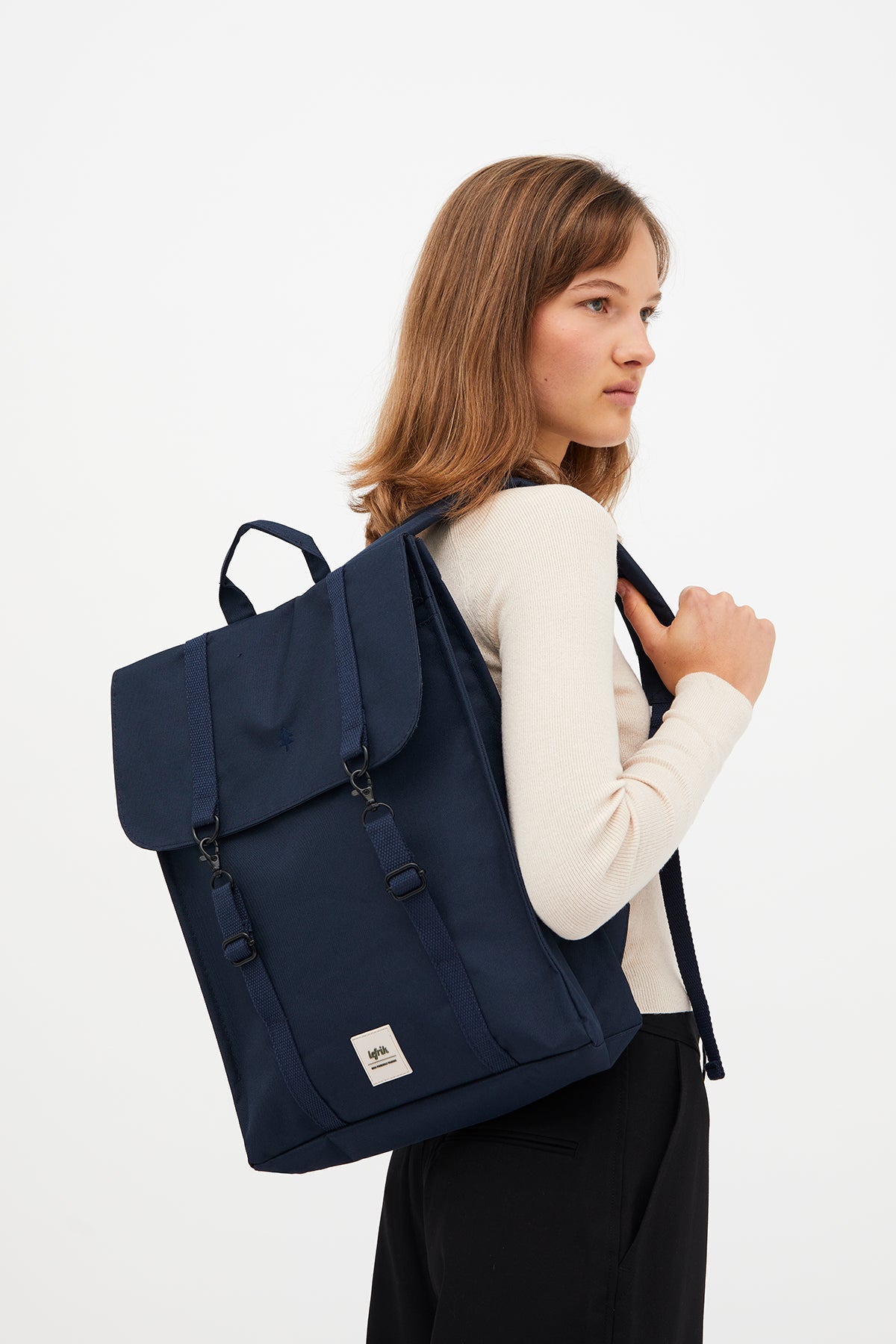 Blauer Rucksack Handy Metal aus recyceltem PET von Lefrik