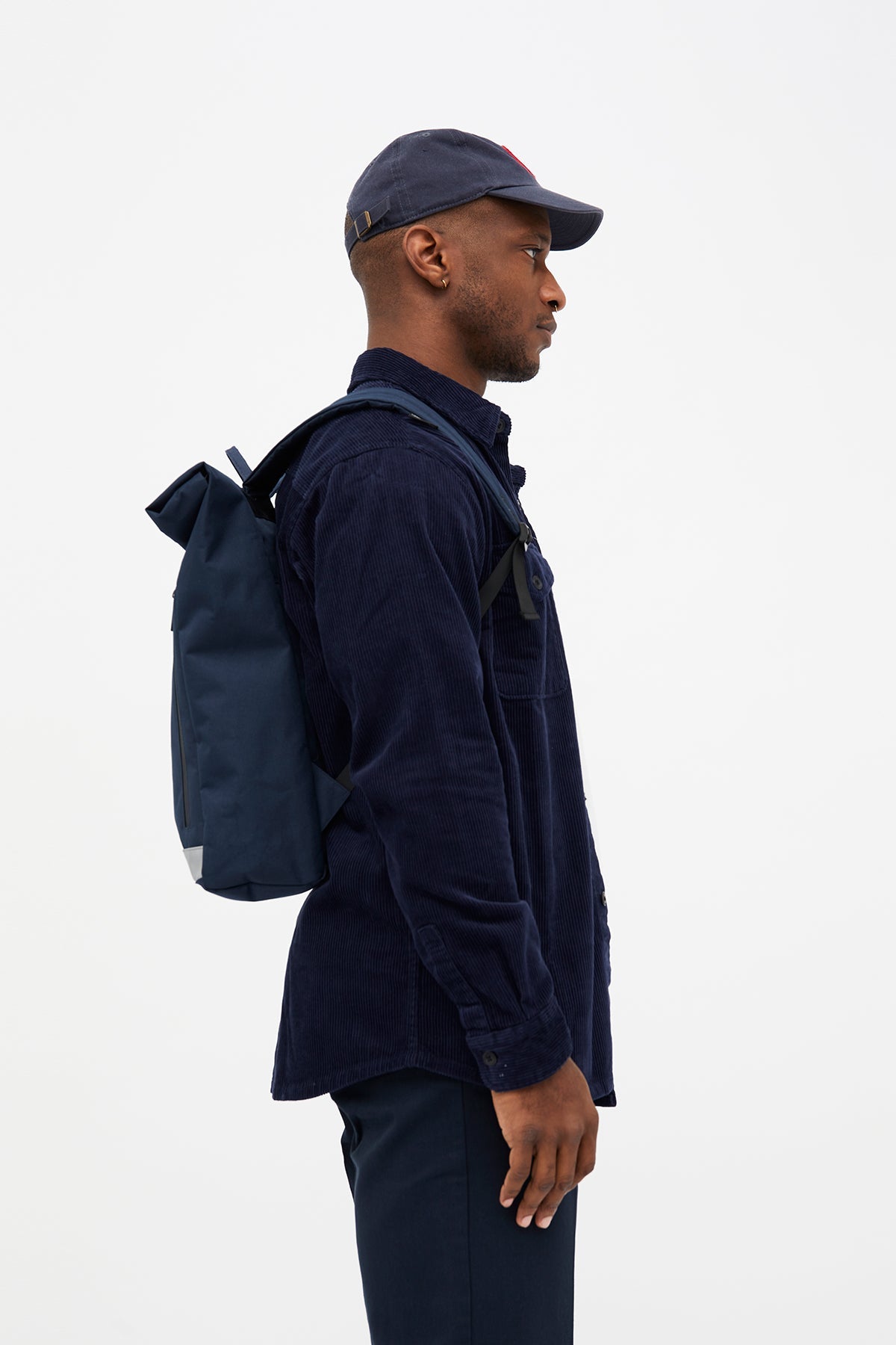 Black Roll Reflective backpack (19l) made from recycled PET plastic bottles from Lefrik