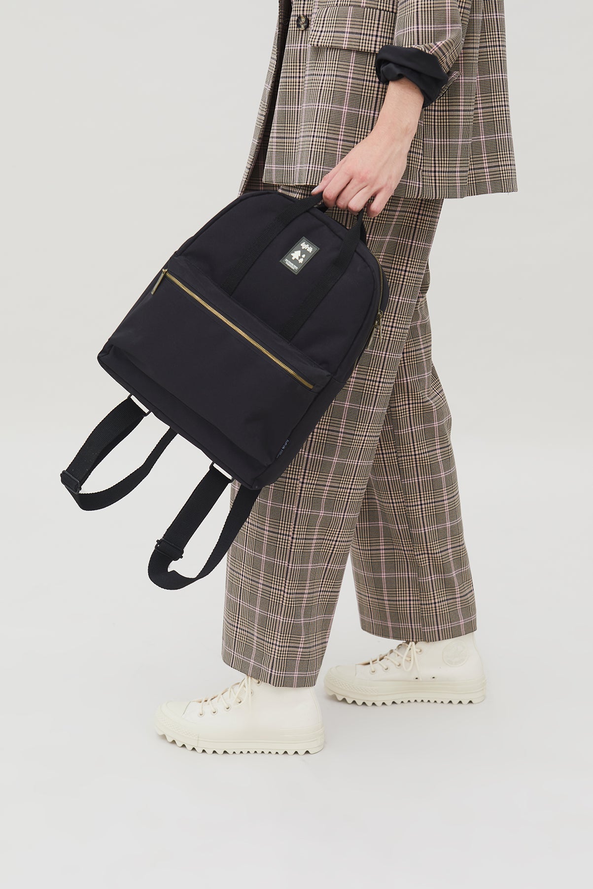 Black backpack Gold Classic (10l) made from recycled PET plastic bottles