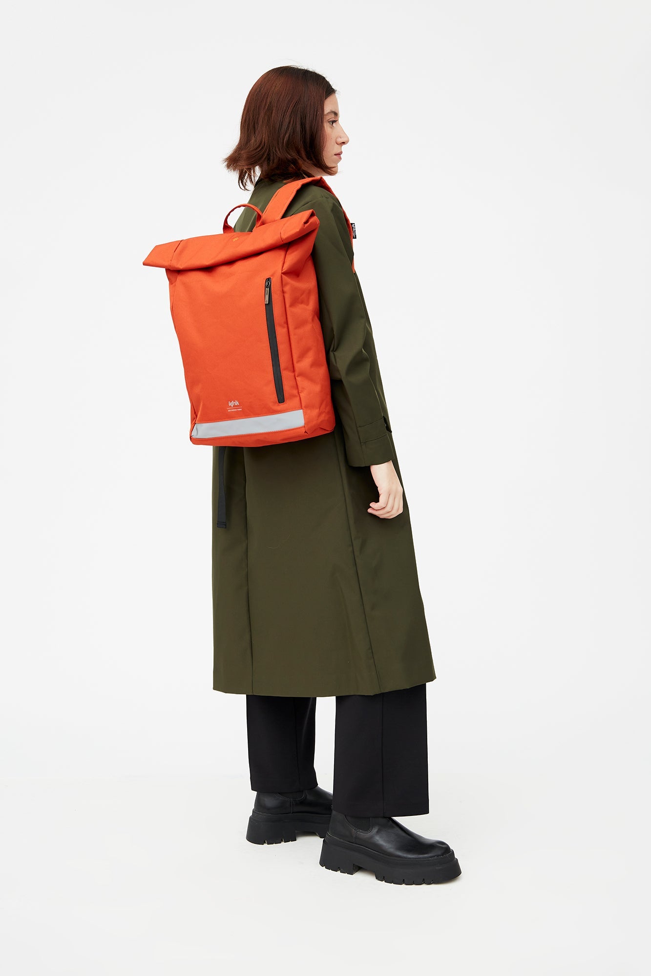 Red backpack Roll Reflective (19l) made from recycled PET plastic bottles from Lefrik