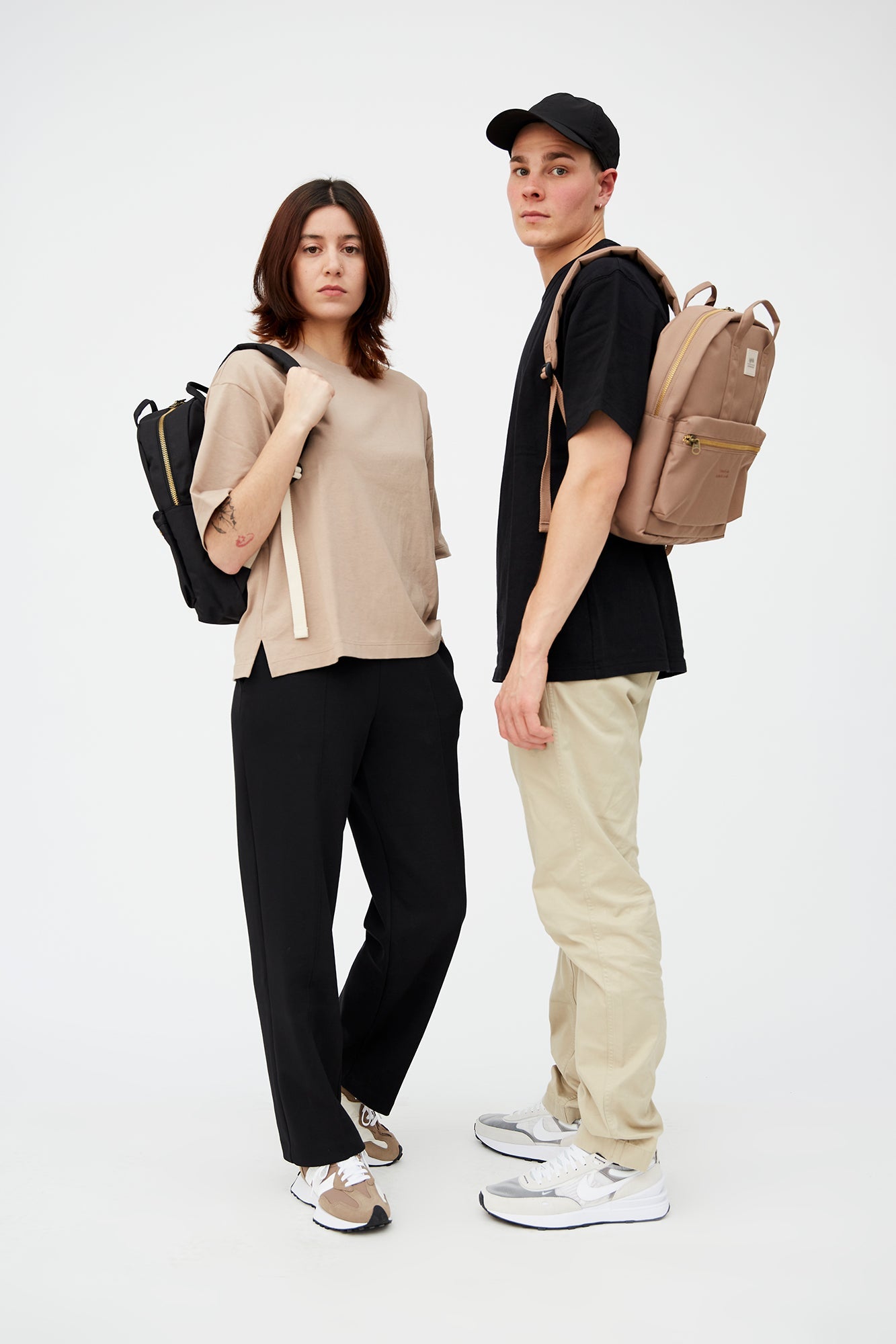 Black backpack Gold Classic (10l) made from recycled PET plastic bottles
