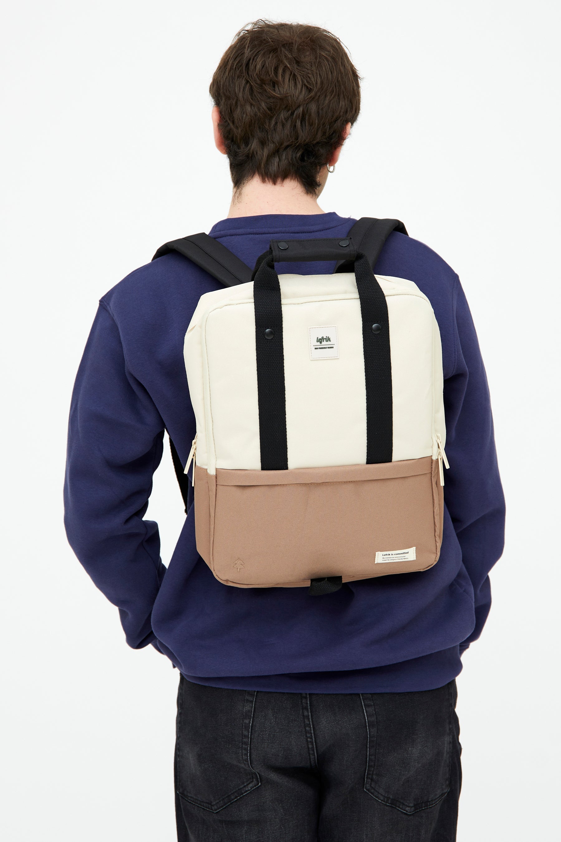 Beiger Rucksack Smart Daily aus recyceltem PET von Lefrik