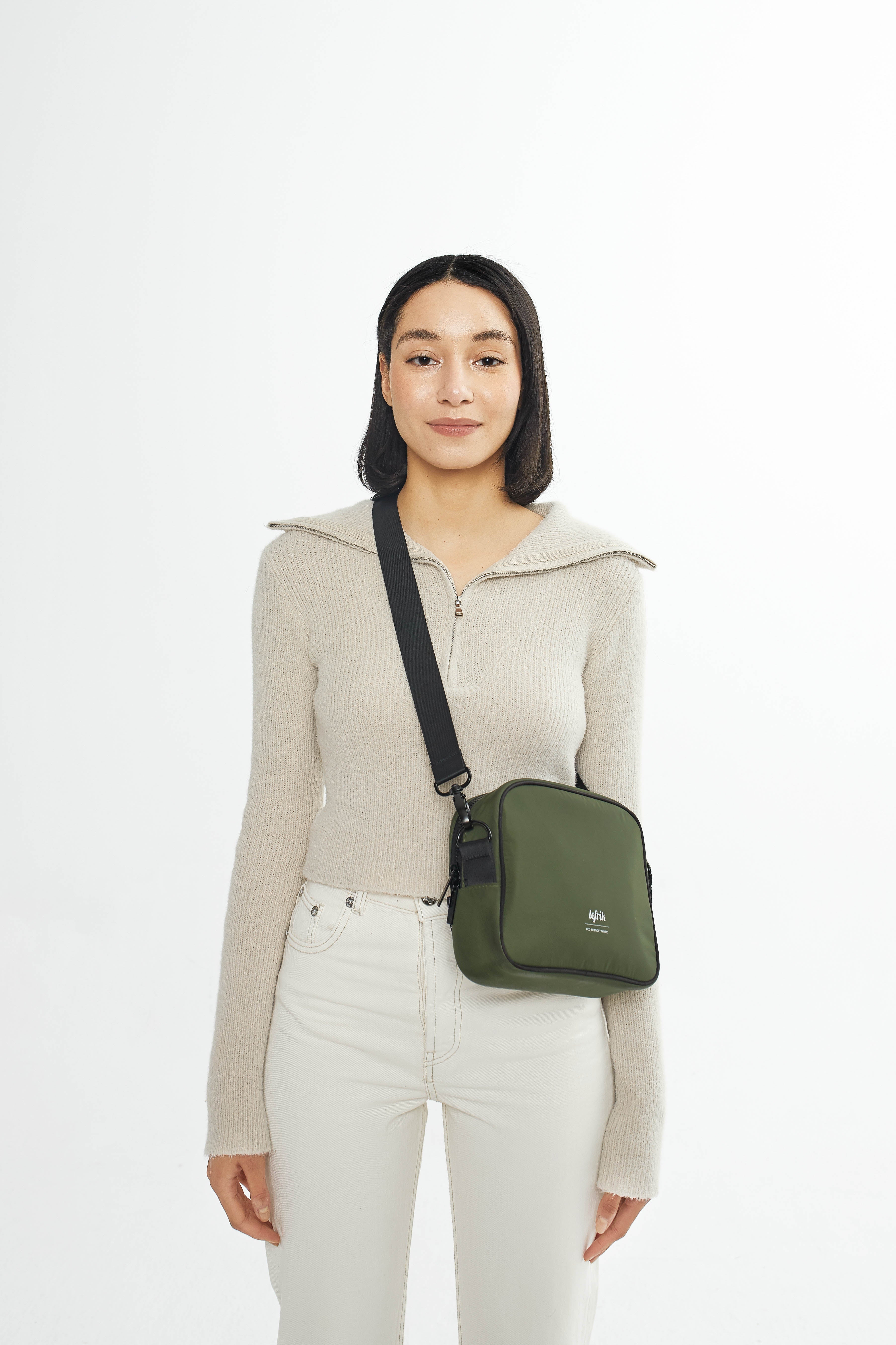 Dark green Tokay Tech crossbody bag (2.5l) made from recycled PET plastic bottles from Lefrik