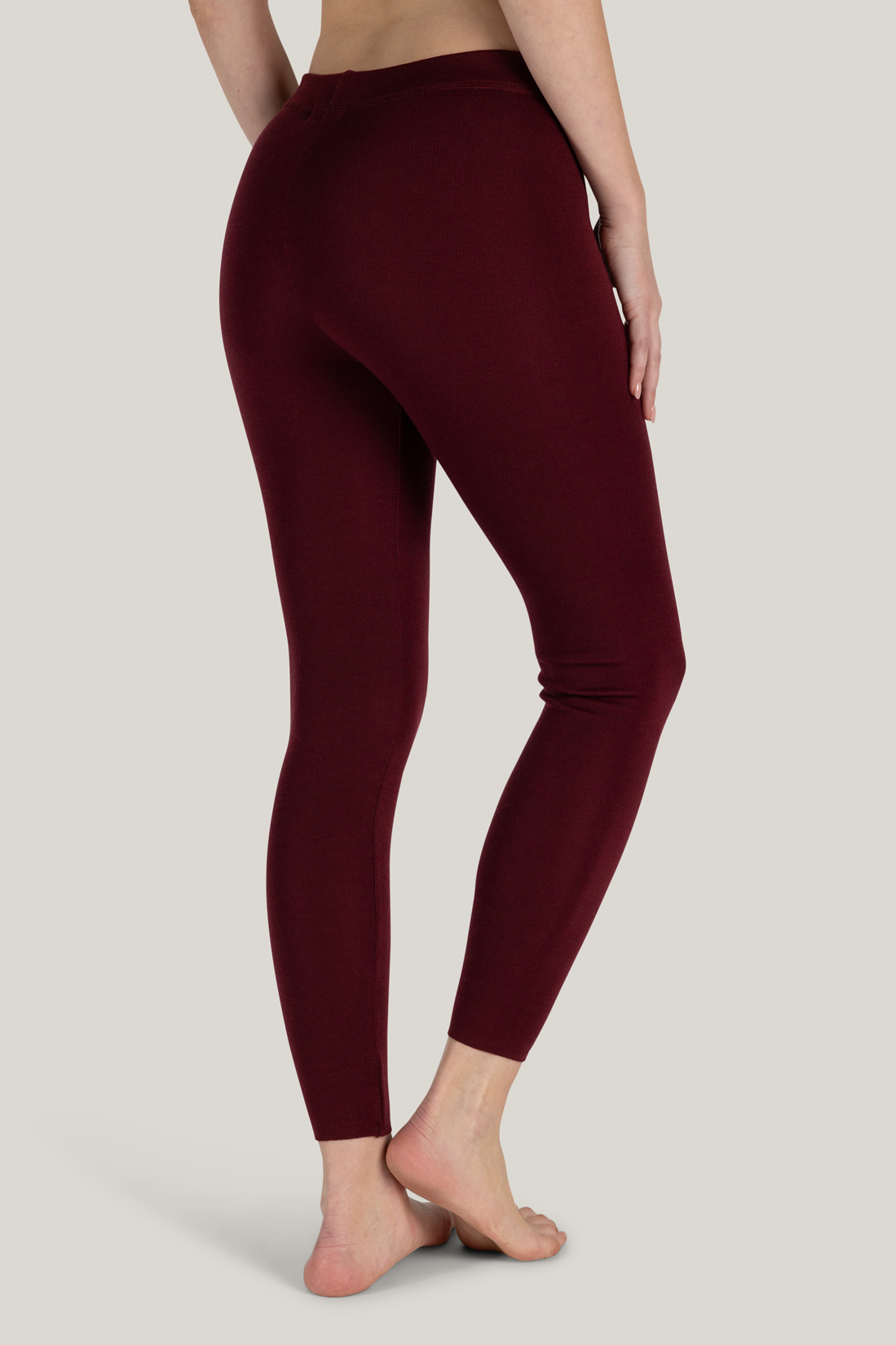 Leggings Freya in weinrot aus Merino & Tencel von Tidløs