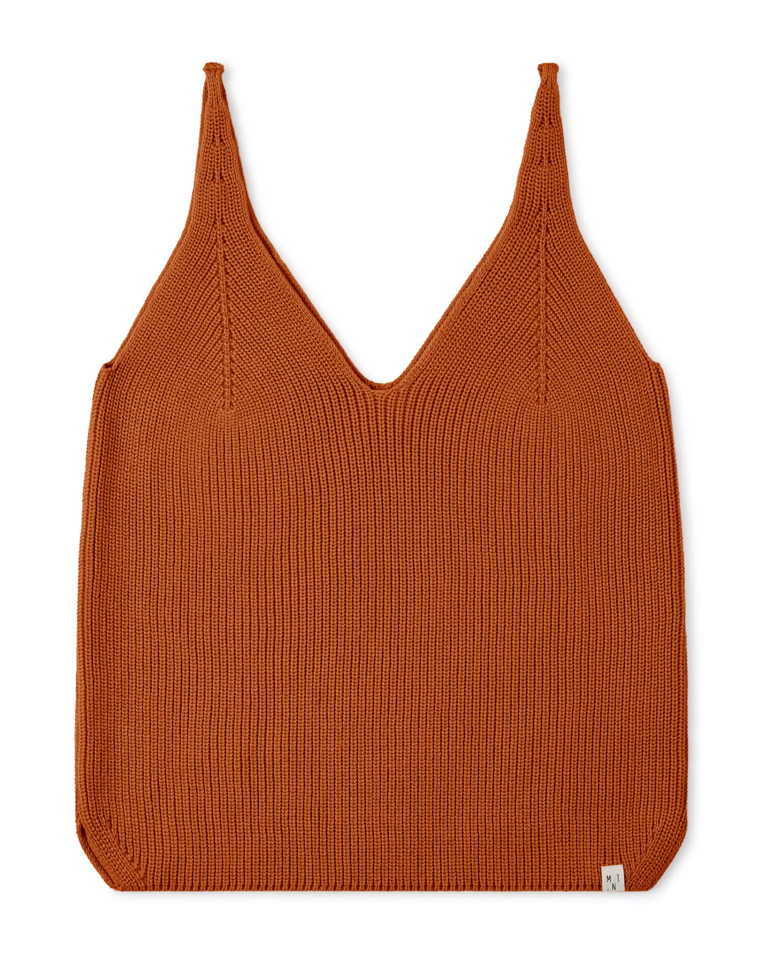 Oranges, gestricktes Tanktop aus 100% Bio-Baumwolle von Matona