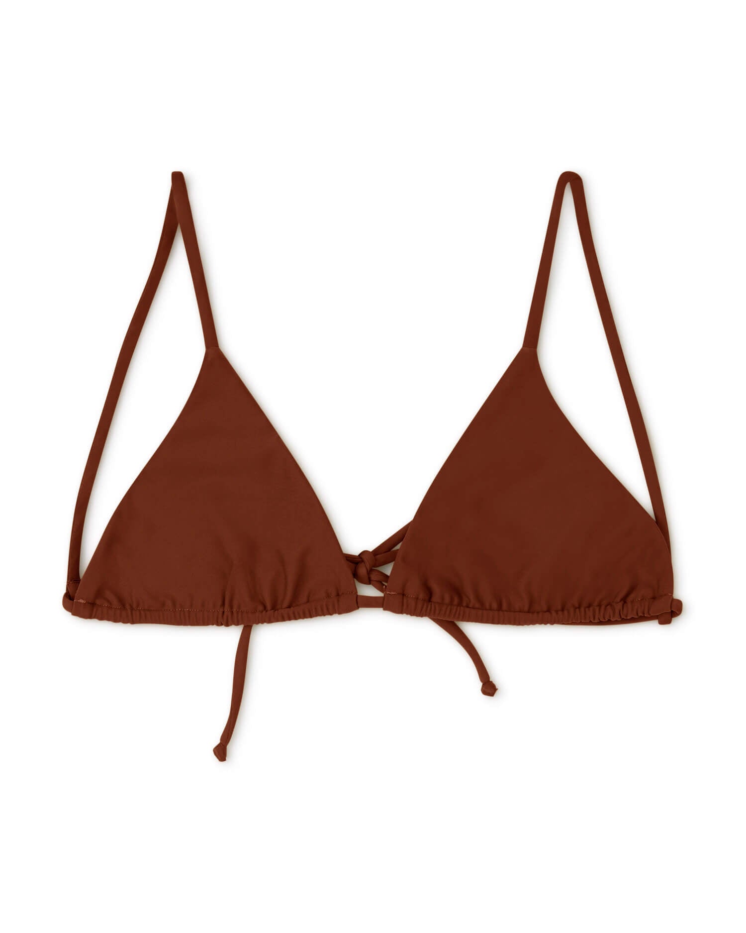 Rot-braunes Triangle Bikini Top aus recyceltem Polyamid von Matona