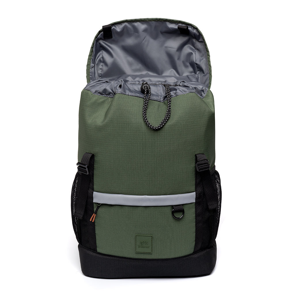 Grüner Rucksack Mountain Vandra aus recyceltem PET von Lefrik