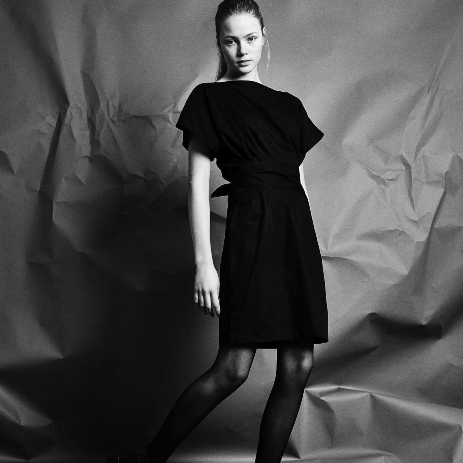 Light summer dress in black made from organic cotton