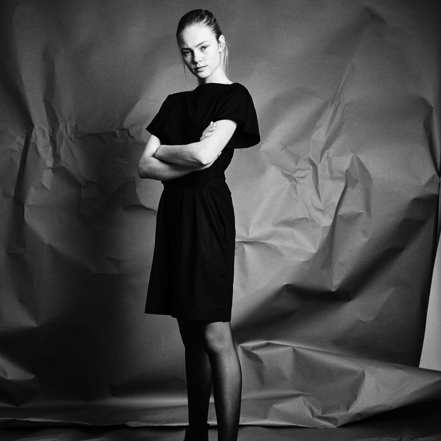 Light summer dress in black made from organic cotton