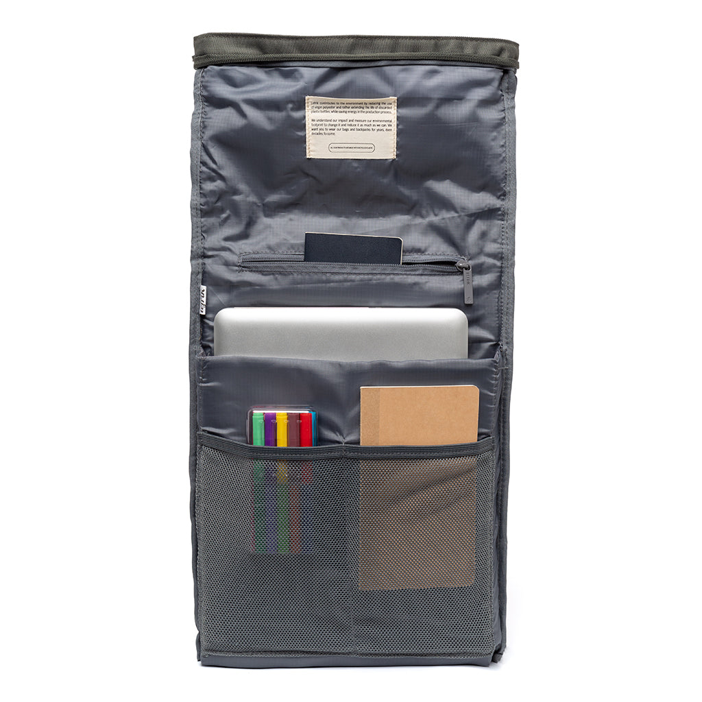 Green Roll Reflective backpack made from recycled PET from Lefrik