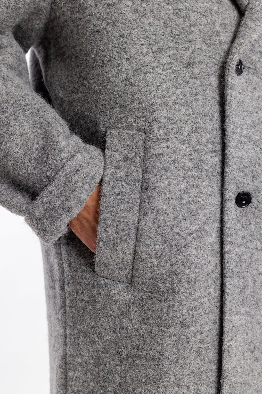 Mantel aus Bio Wollmischung Grau