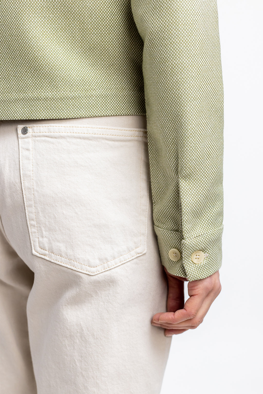 Hell-grüne, kurze Jacke aus 100% Bio-Baumwolle von Rotholz