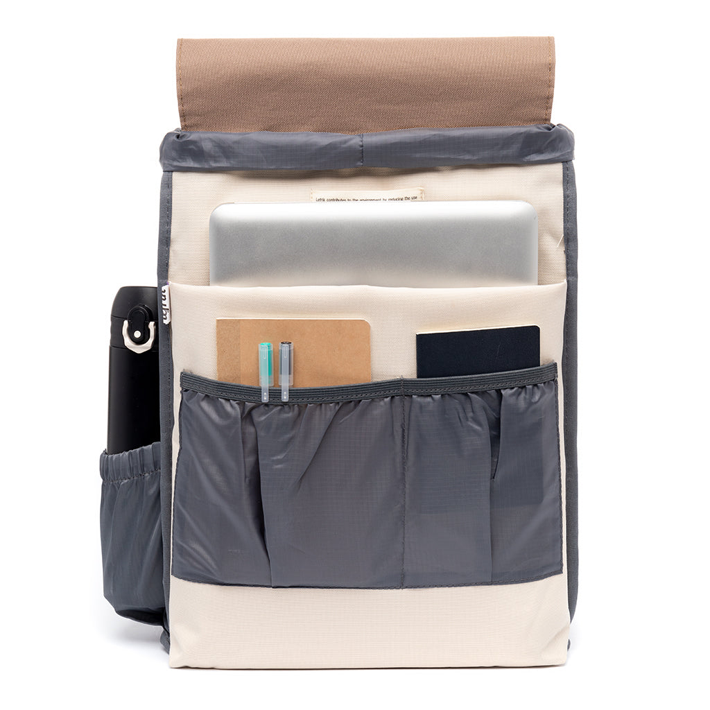 Beiger Rucksack Scout Metal aus recyceltem PET von Lefrik