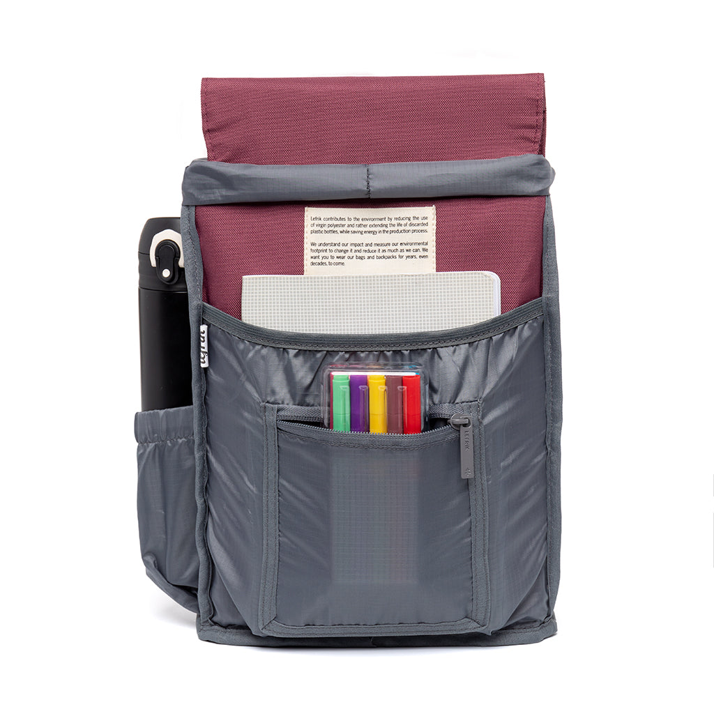 Red Scout Mini backpack made from recycled PET from Lefrik