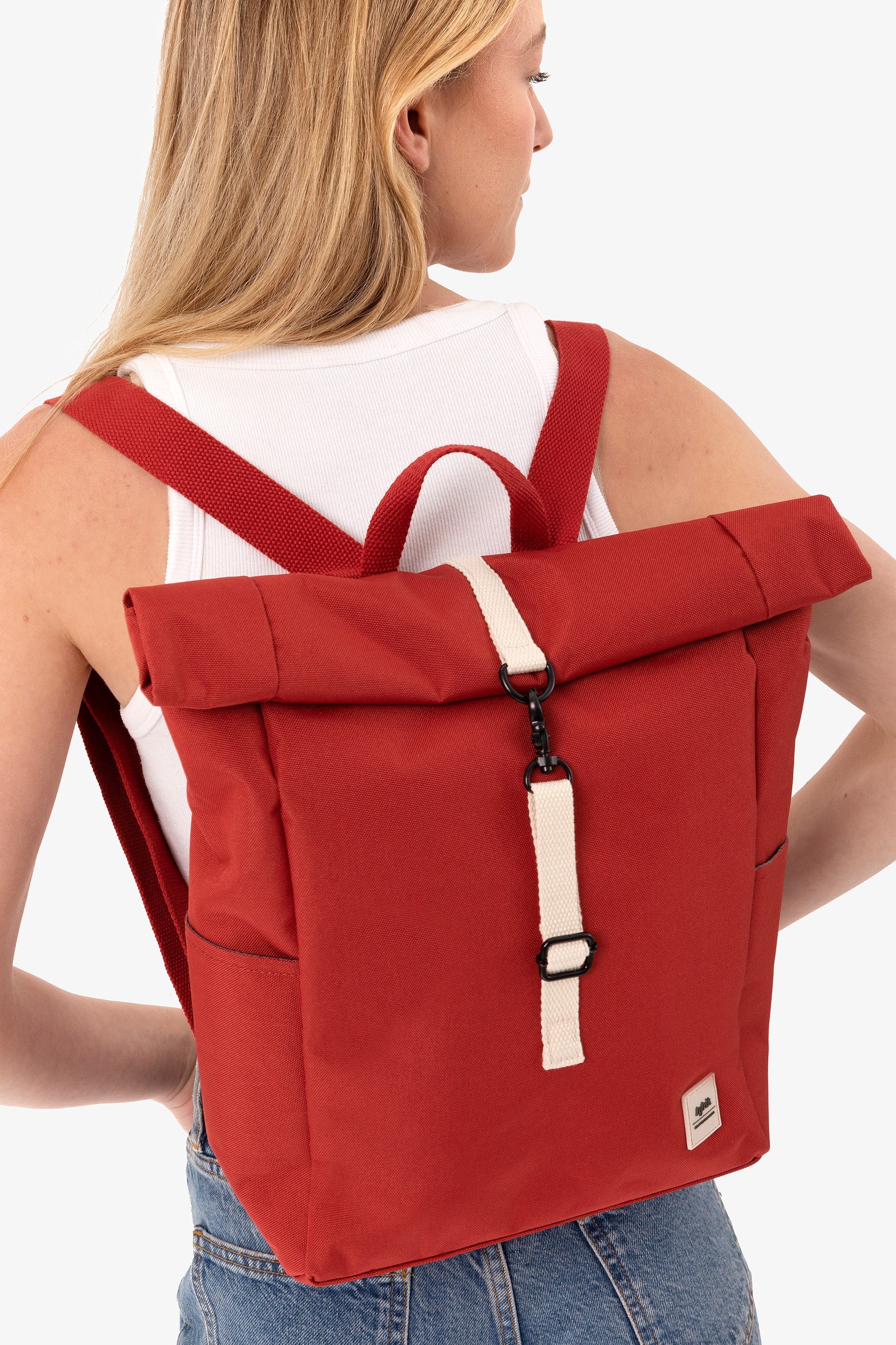 Red Roll Mini backpack made from recycled PET from Lefrik
