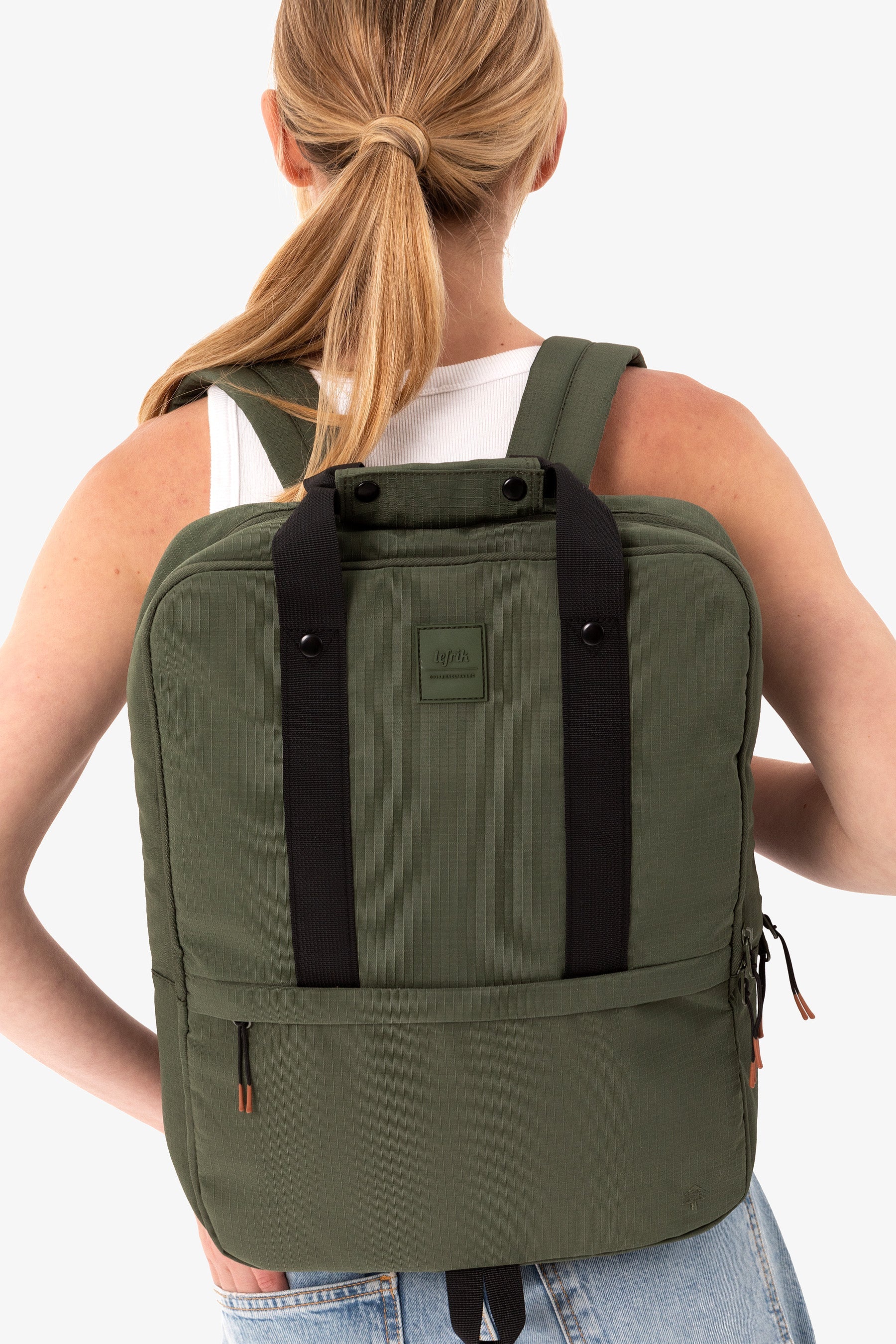 Grüner Rucksack Daily Vandra Business aus recyceltem PET von Lefrik